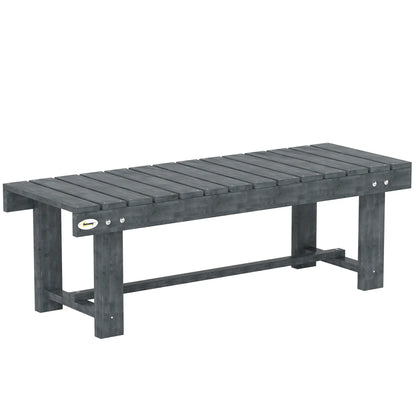 Outdoor Garden Bench, Fir Wood Stool, 43.25" x 15" x 13.75", Grey Outdoor Benches Grey at Gallery Canada