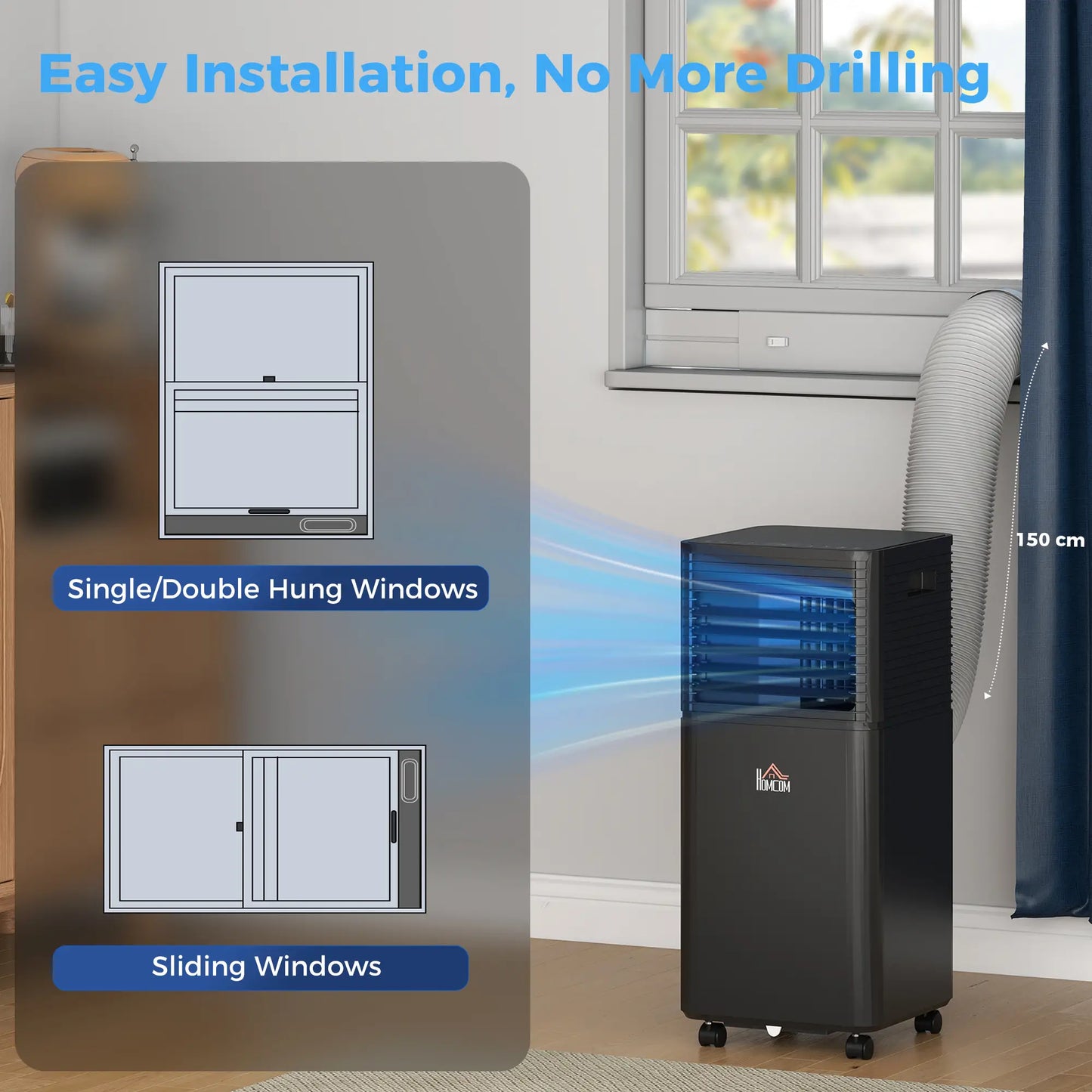 10000 BTU Portable Air Conditioner, Fan, Dehumidifier, Remote, 24H Timer, Black Air Conditioner at Gallery Canada