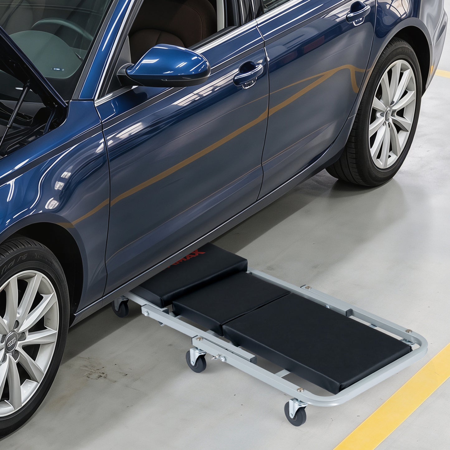 36" 2-in-1 Mechanic Creeper and Z-Seat, Black & Gray