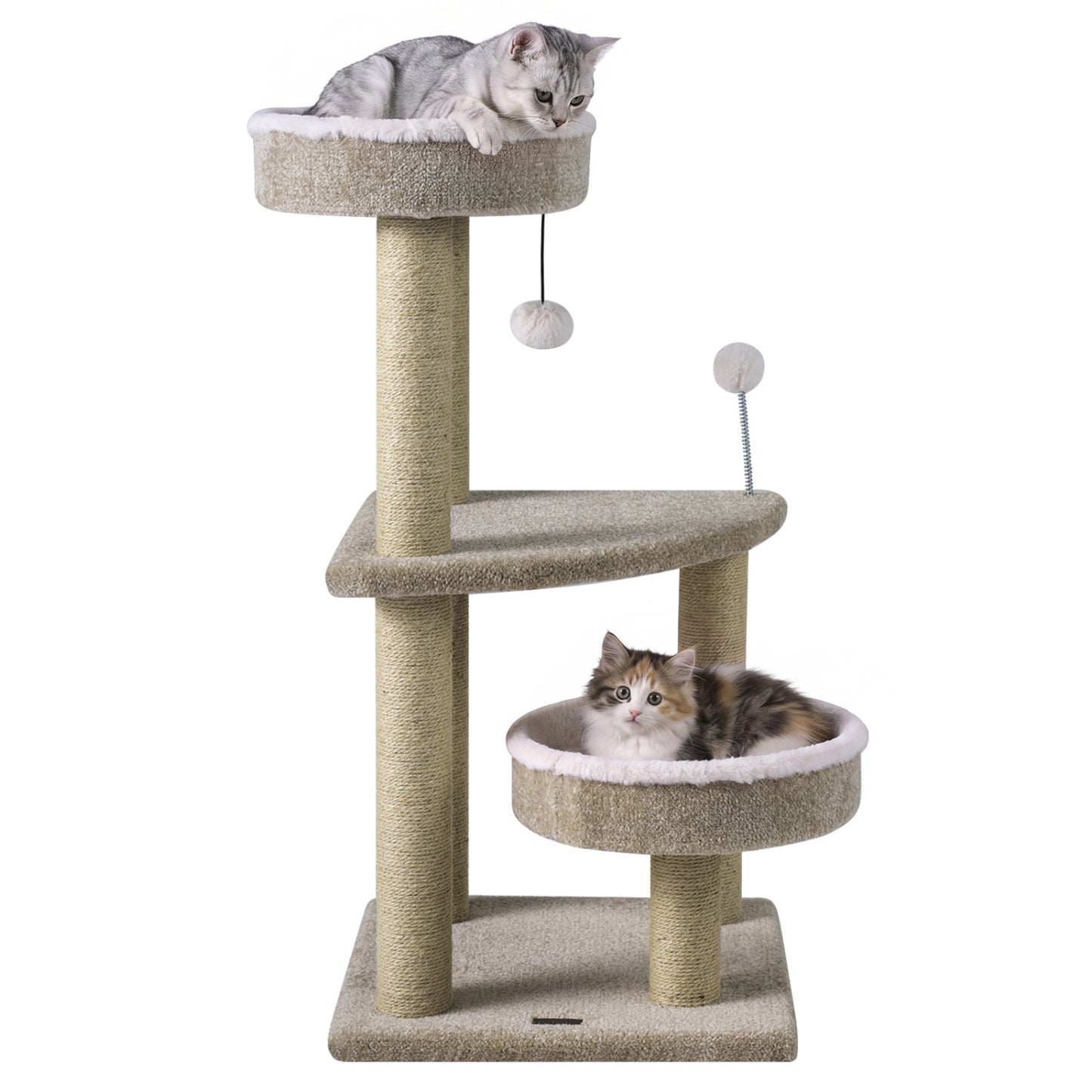 36" Carpeted Cat Tree with Plush Perches, Scratching Posts Cat Trees Condos & Scratchers at Gallery Canada