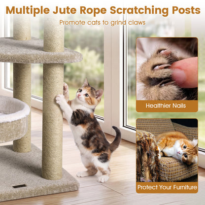 36" Carpeted Cat Tree with Plush Perches, Scratching Posts Cat Trees Condos & Scratchers at Gallery Canada