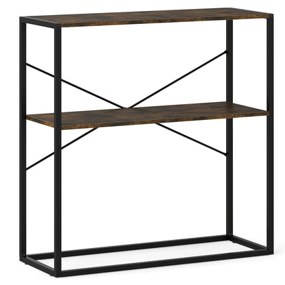 36" Console Table, 2-Tier Entryway, Wooden Shelves, Metal Frame, Rustic Brown Console Tables at Gallery Canada