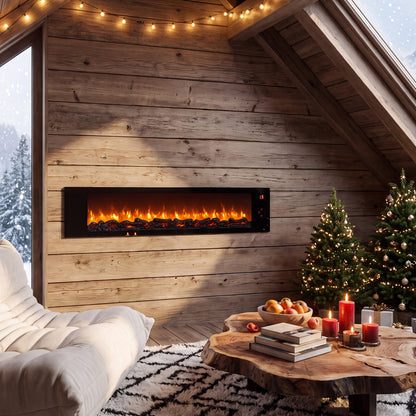 36" Electric Fireplace, 5-Level Brightness, Speed