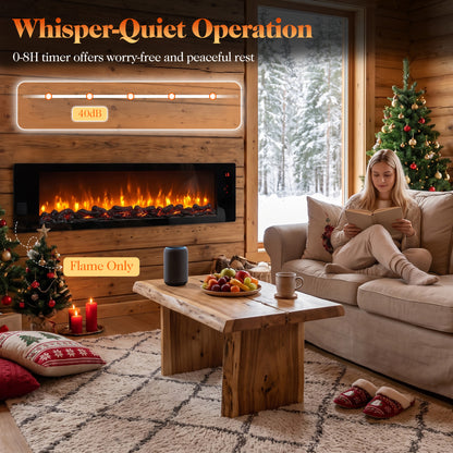 36" Electric Fireplace, 5-Level Brightness, Speed