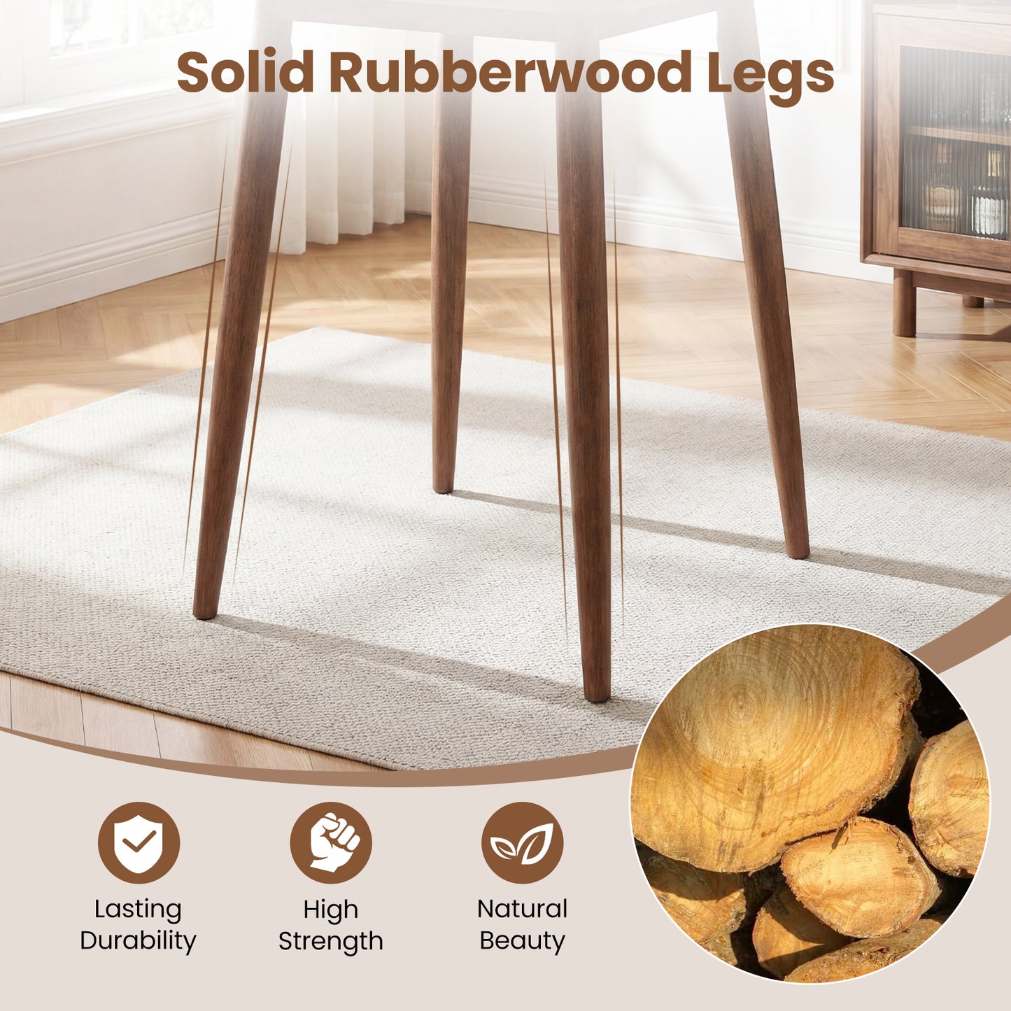 36 Inch Counter Height Bar Table, Solid Rubber Wood Legs, Walnut Bar Tables at Gallery Canada