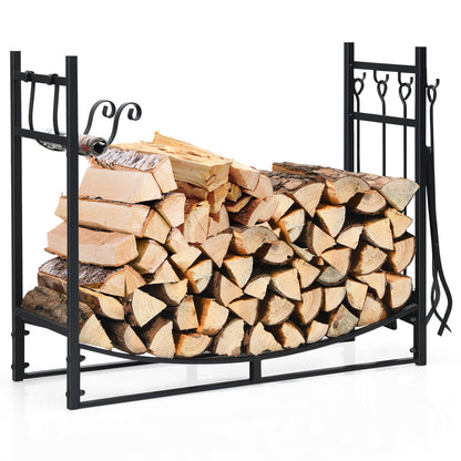 36 Inch Fireplace Log Holder, Kindling Holder, Shovel, Black Log Storage at Gallery Canada