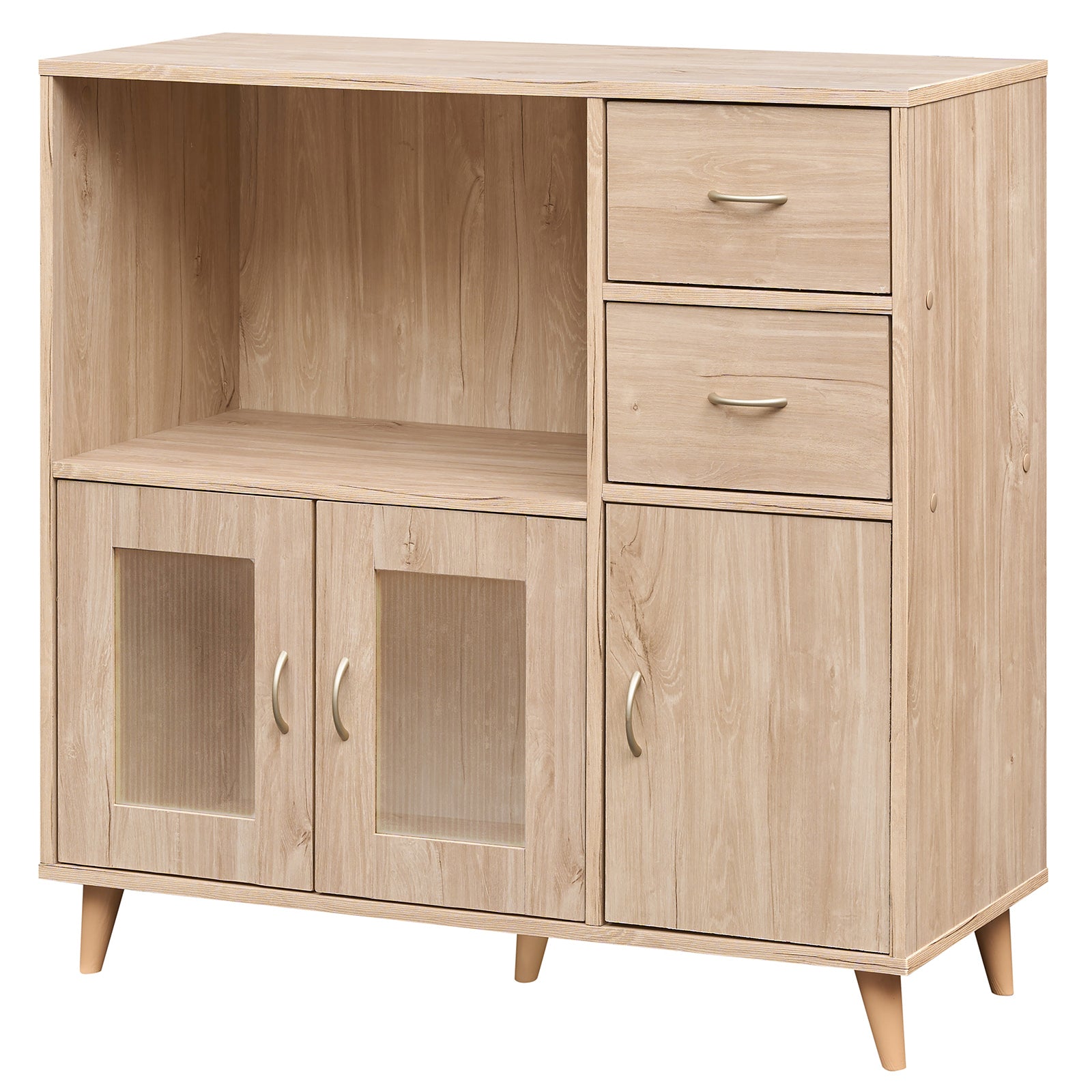 36 Inch Sideboard Buffet Cabinet, Open Compartment, Natural Sideboards Cabinets & Buffets at Gallery Canada
