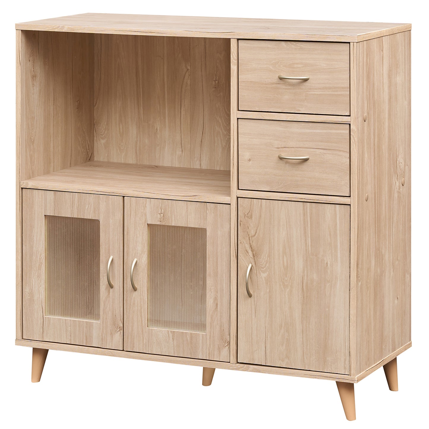 36 Inch Sideboard Buffet Cabinet, Open Compartment, Natural Sideboards Cabinets & Buffets at Gallery Canada
