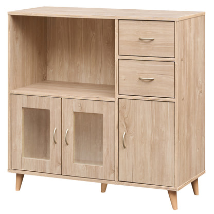 36 Inch Sideboard Buffet Cabinet, Open Compartment, Natural Sideboards Cabinets & Buffets at Gallery Canada