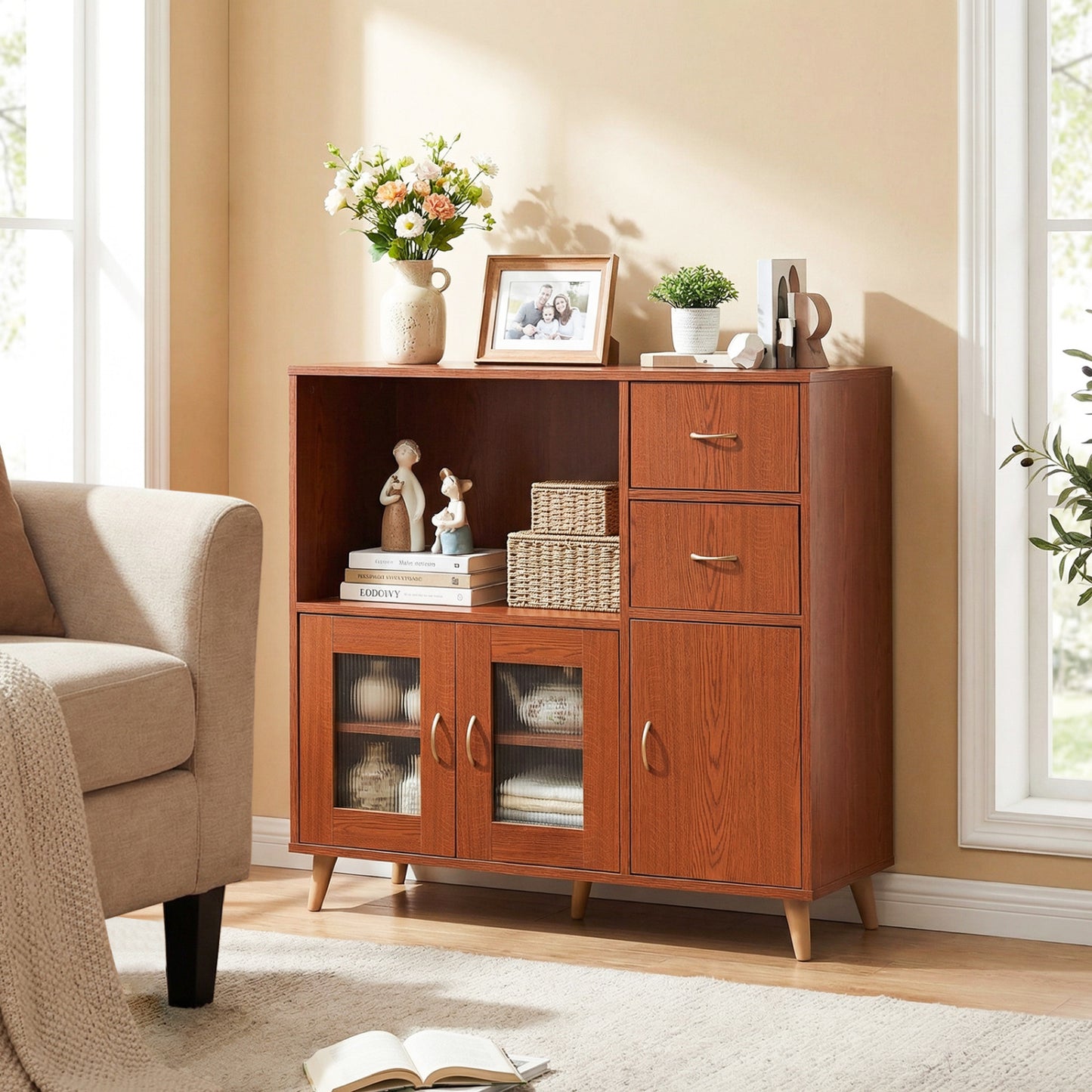 36 Inch Sideboard Buffet Cabinet, Brown Sideboards Cabinets & Buffets at Gallery Canada