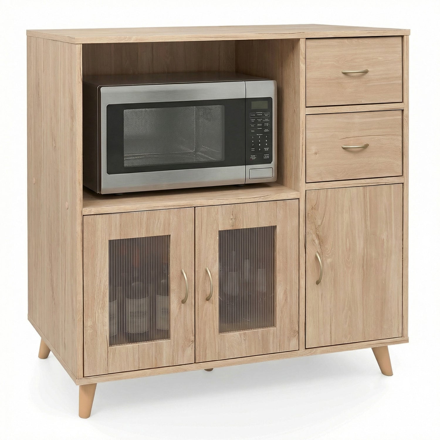 36 Inch Sideboard Buffet Cabinet, Open Compartment, Natural Sideboards Cabinets & Buffets at Gallery Canada