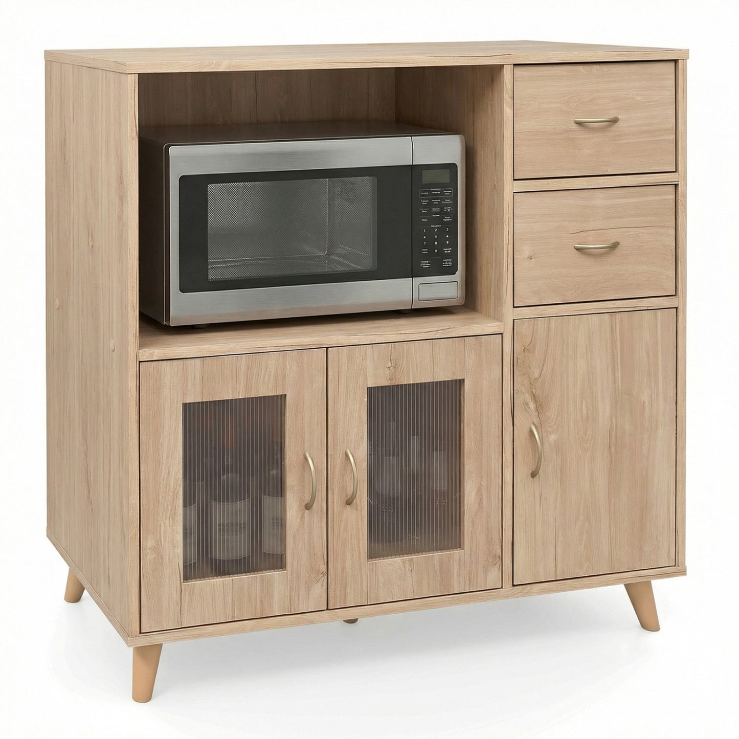 36 Inch Sideboard Buffet Cabinet, Open Compartment, Natural Sideboards Cabinets & Buffets at Gallery Canada
