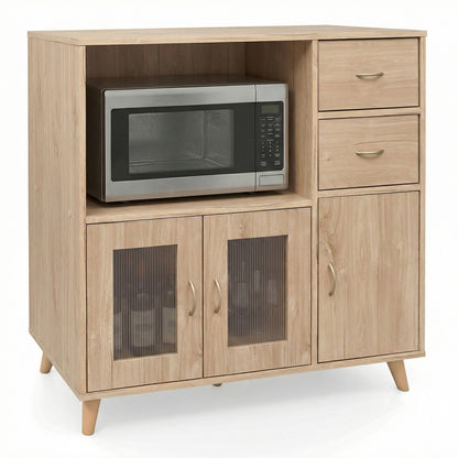 36 Inch Sideboard Buffet Cabinet, Open Compartment, Natural Sideboards Cabinets & Buffets at Gallery Canada