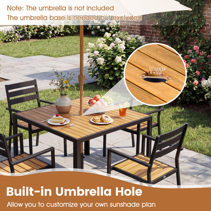 36 Inch Square Outdoor Dining Table, Slatted Top, For 4 Picnic Tables at Gallery Canada