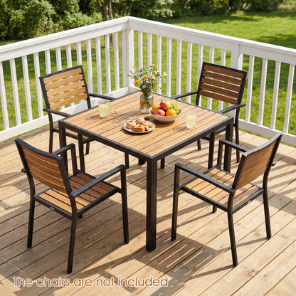 36 Inch Square Outdoor Dining Table, Slatted Top, For 4 Picnic Tables at Gallery Canada