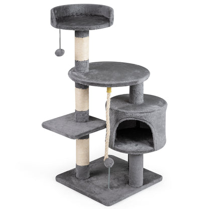 36 Inch Tall Kitten Tower, Condo And Plush Perch, Light Gray Cat Trees Condos & Scratchers at Gallery Canada
