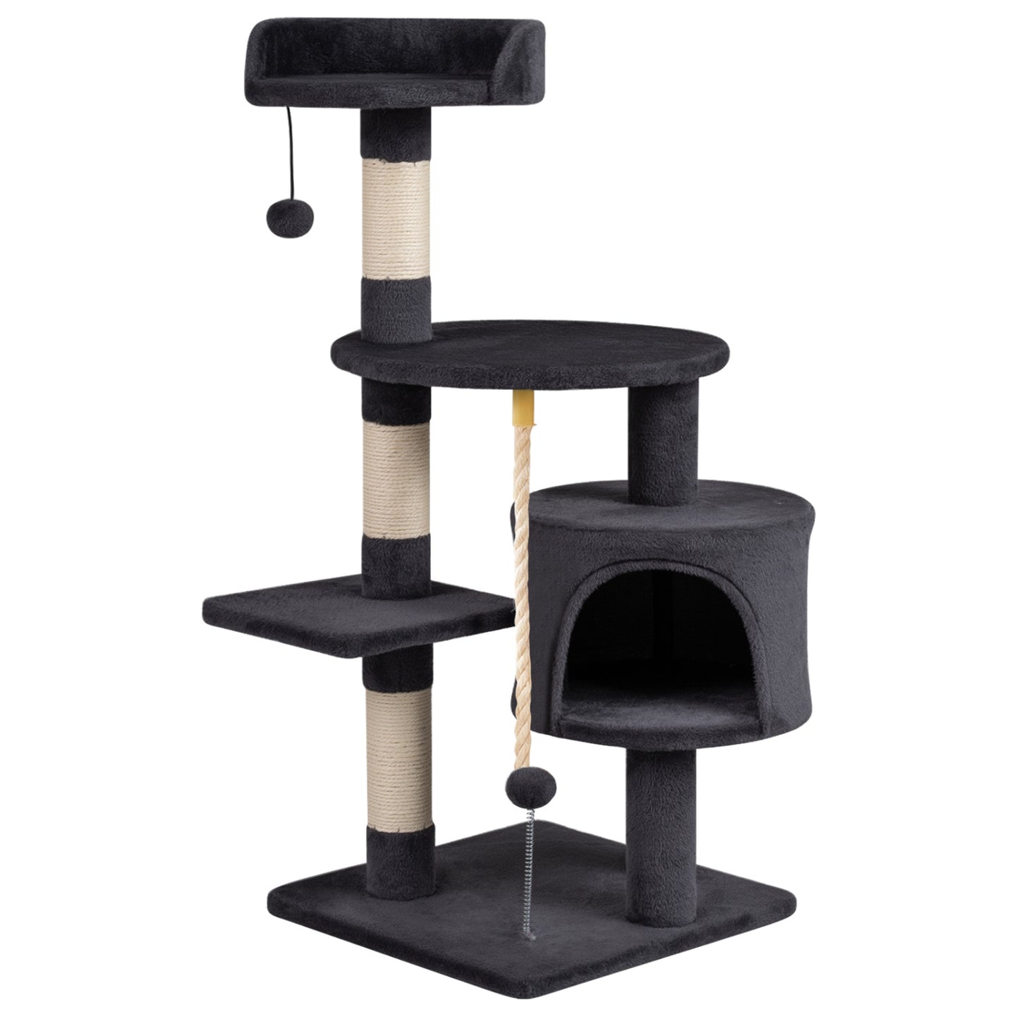 36 Inch Tall Kitten Tower, Condo, Plush Perch, Dark Gray Cat Trees Condos & Scratchers at Gallery Canada