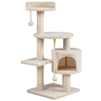 36 Inch Kitten Tower With Condo, Plush Perch, Beige Cat Trees Condos & Scratchers at Gallery Canada