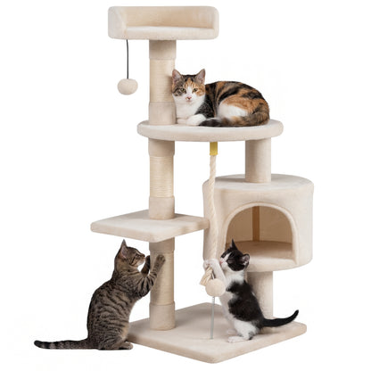 36 Inch Kitten Tower With Condo, Plush Perch, Beige Cat Trees Condos & Scratchers at Gallery Canada