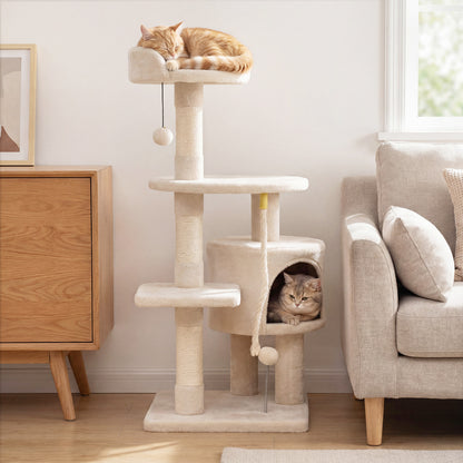 36 Inch Kitten Tower With Condo, Plush Perch, Beige Cat Trees Condos & Scratchers at Gallery Canada