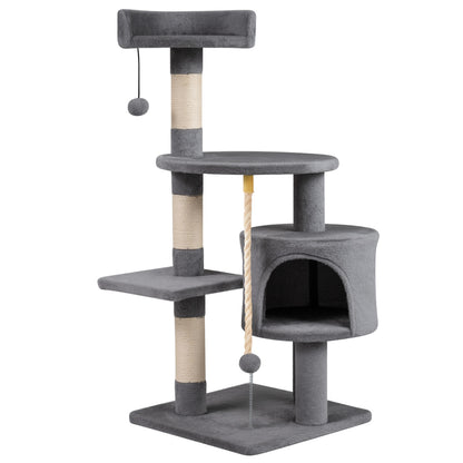 36 Inch Tall Kitten Tower, Condo And Plush Perch, Light Gray Cat Trees Condos & Scratchers at Gallery Canada