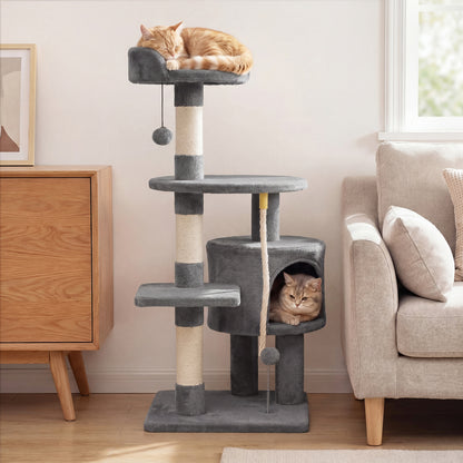 36 Inch Tall Kitten Tower, Condo And Plush Perch, Light Gray Cat Trees Condos & Scratchers at Gallery Canada
