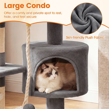36 Inch Tall Kitten Tower, Condo And Plush Perch, Light Gray Cat Trees Condos & Scratchers at Gallery Canada