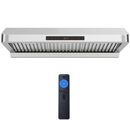 36 Inch Under Cabinet Range Hood 900 CFM Kitchen Stove Vent with Oil Collector, Silver Kitchen Appliances at Gallery Canada
