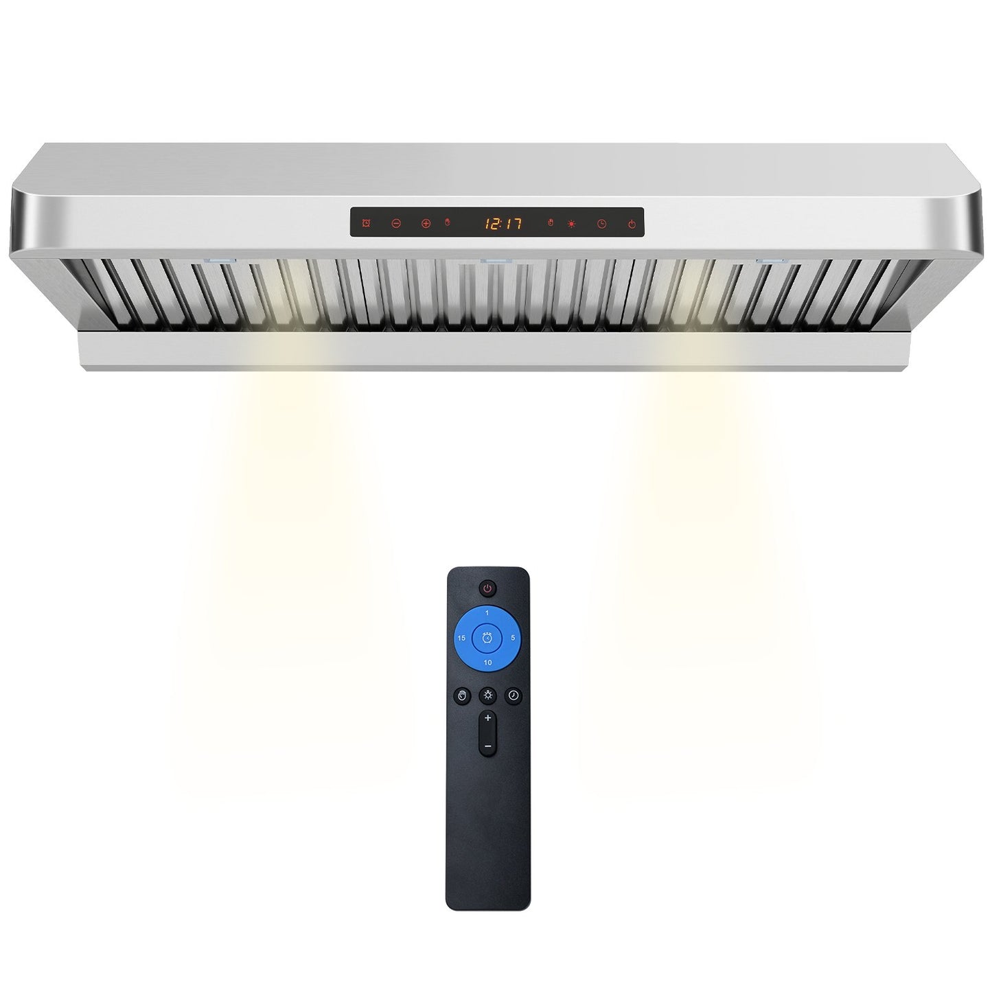 36 Inch Under Cabinet Range Hood 900 CFM Kitchen Stove Vent with Oil Collector, Silver Kitchen Appliances at Gallery Canada