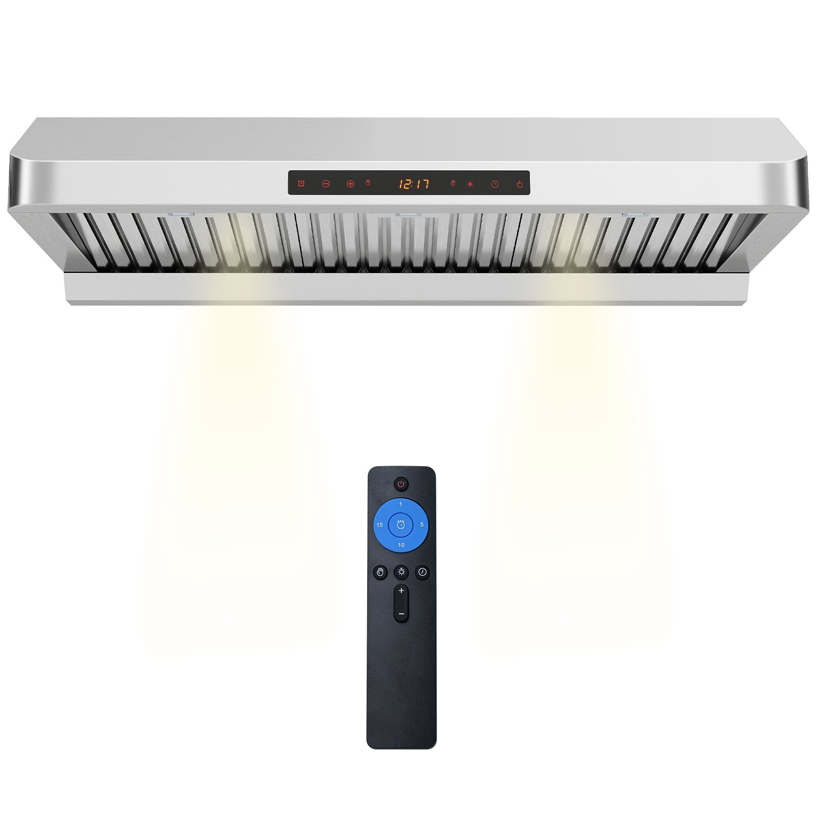 36 Inch Under Cabinet Range Hood 900 CFM Kitchen Stove Vent with Oil Collector, Silver Kitchen Appliances at Gallery Canada