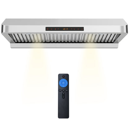 36 Inch Under Cabinet Range Hood 900 CFM Kitchen Stove Vent with Oil Collector, Silver Kitchen Appliances at Gallery Canada