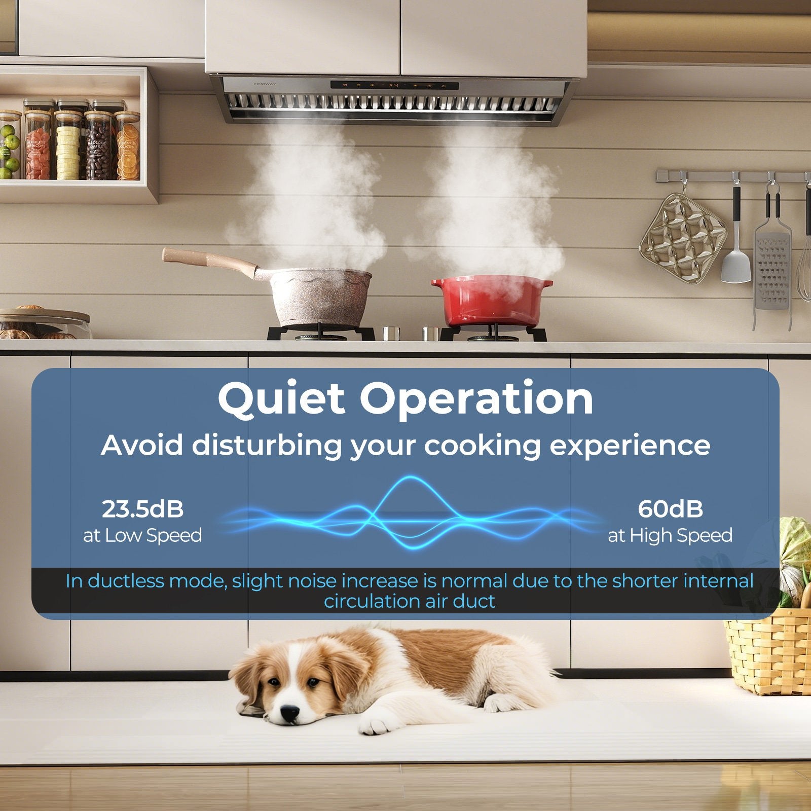 36 Inch Under Cabinet Range Hood with 4 Fan Speeds and Baffles Filters, Silver Kitchen Appliances at Gallery Canada