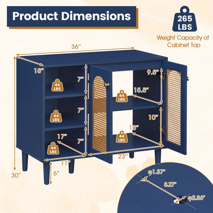 36 Inch Under Sink Cabinet, Boho Sink Base, Navy Floor Cabinets at Gallery Canada