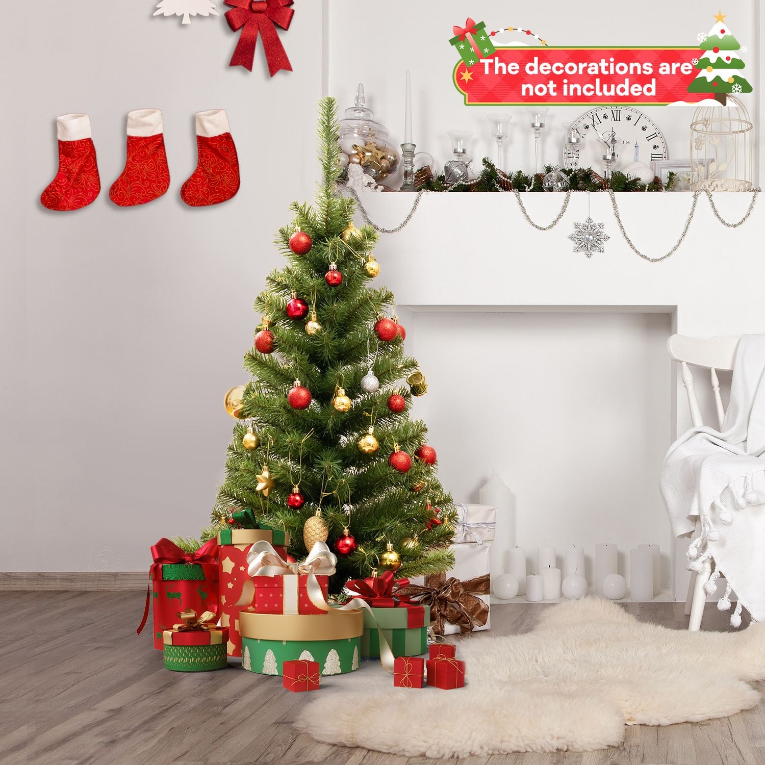 36 Inch Unlit Artificial Christmas Mini Tree, Green Christmas Tree at Gallery Canada
