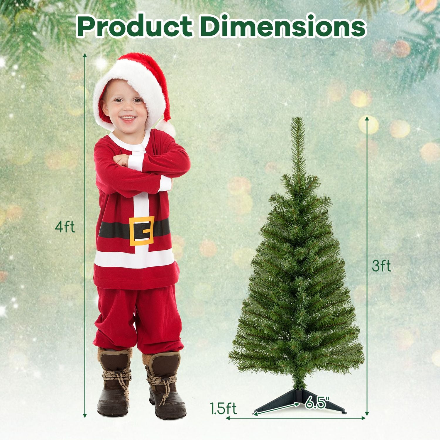 36 Inch Unlit Artificial Christmas Mini Tree, Green Christmas Tree at Gallery Canada