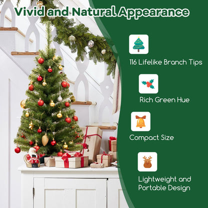 36 Inch Unlit Artificial Christmas Mini Tree, Green Christmas Tree at Gallery Canada