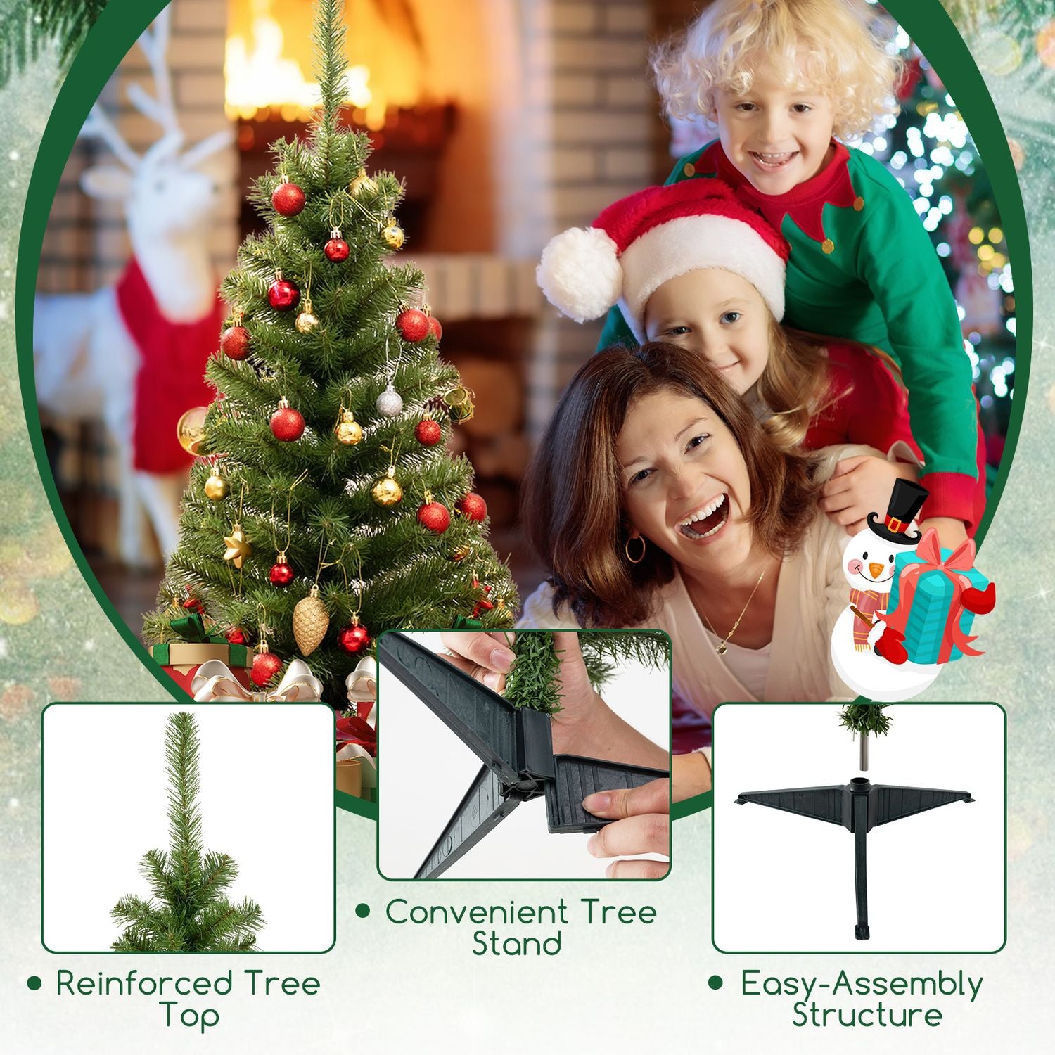 36 Inch Unlit Artificial Christmas Mini Tree, Green Christmas Tree at Gallery Canada