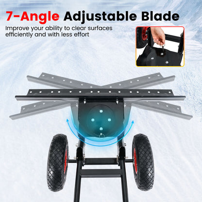 36 Inches Snow Shovel, Adjustable Angle, Black