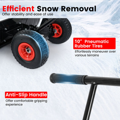 36 Inches Snow Shovel, Adjustable Angle, Black