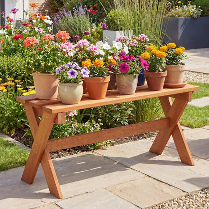 36" Outdoor Solid Wood Bench, Backless Patio Dining Bench, Teak Outdoor Benches at Gallery Canada