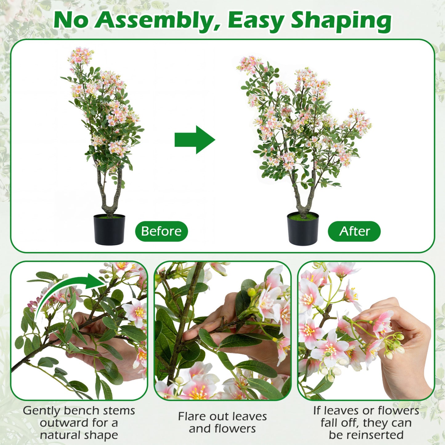 36" Artificial Impatiens Tree
