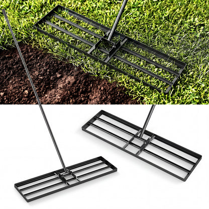36 x 10 Inch Lawn Leveling Rake, Ergonomic Handle, Black Lawn Care Tools Black at Gallery Canada