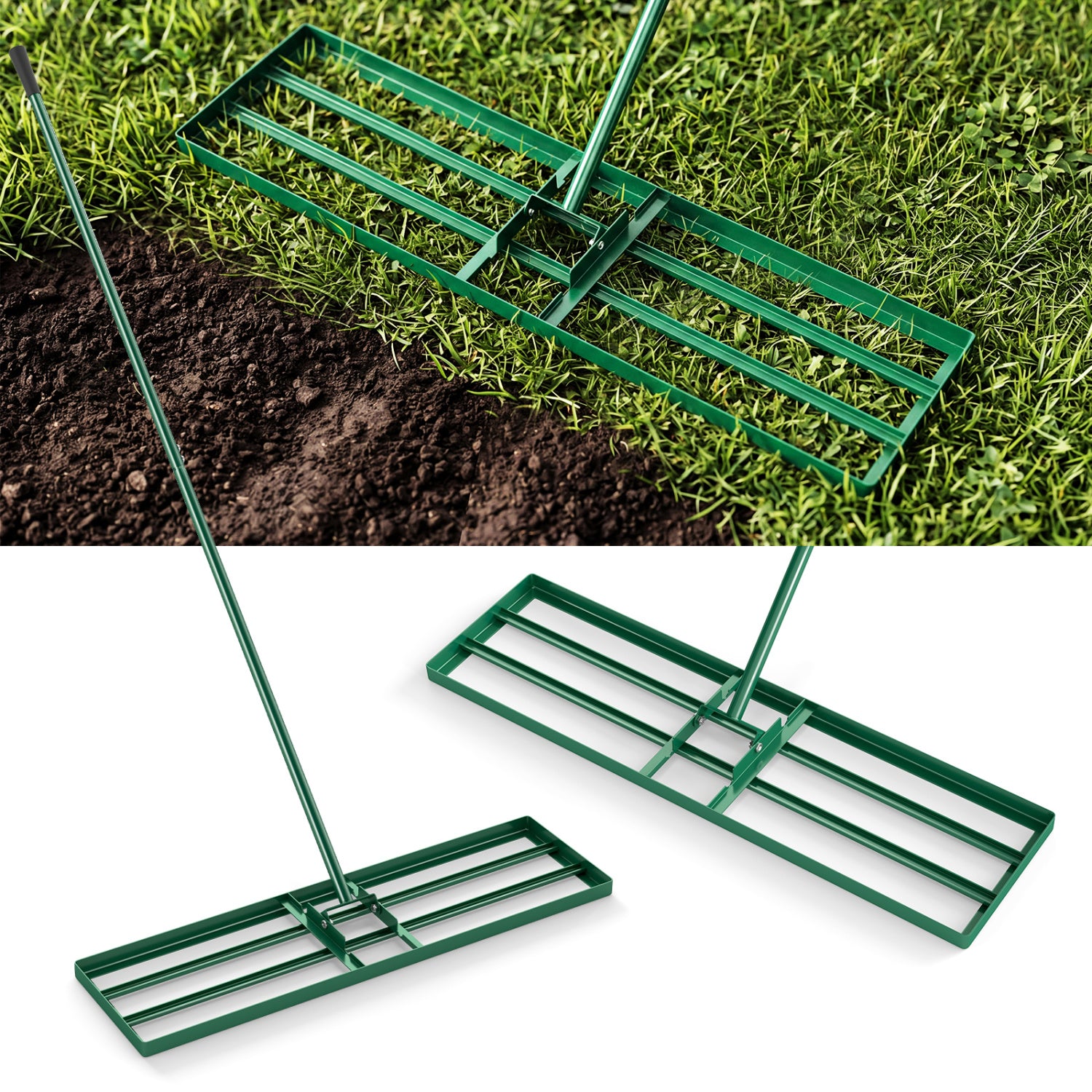 36 x 10 Inch Lawn Leveling Rake, Ergonomic Handle, Green Garden Tools at Gallery Canada