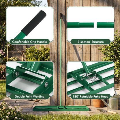 36 x 10 Inch Lawn Leveling Rake, Ergonomic Handle, Green Garden Tools at Gallery Canada
