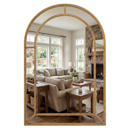 36 x 24 Inch Decorative Mirror, Beaded Frame, Living Room, Gold Wall Mirrors at Gallery Canada