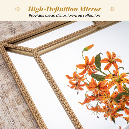 36 x 24 Inch Wall Mirror, Beaded Frame, Living Room, Gold Wall Mirrors at Gallery Canada