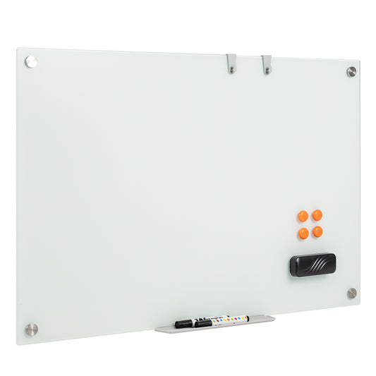 36 x 24 Inches Glass Whiteboard with Eraser and Removable Tray Home Office Options at Gallery Canada