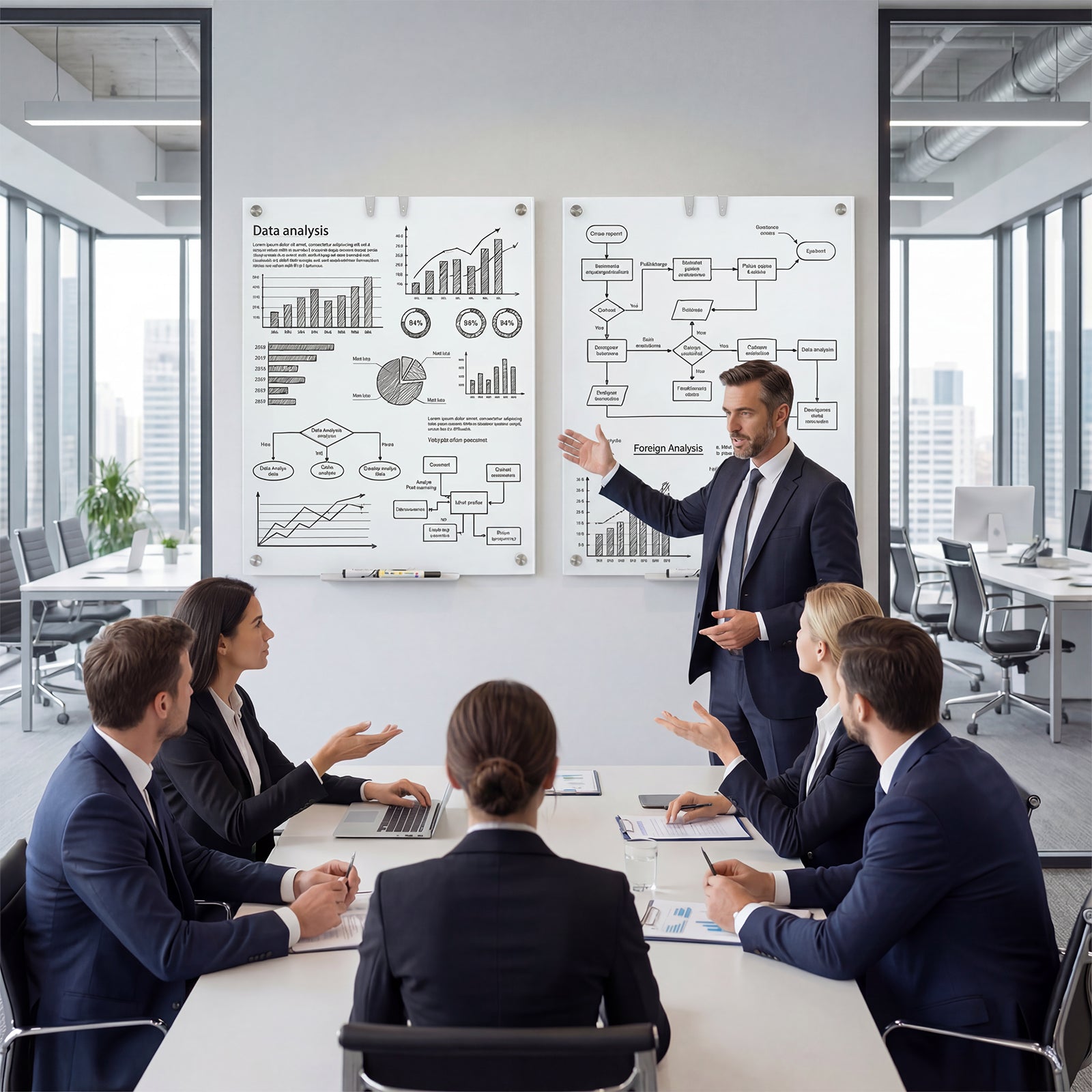 36 x 24 Inches Glass Whiteboard with Eraser and Removable Tray Home Office at Gallery Canada