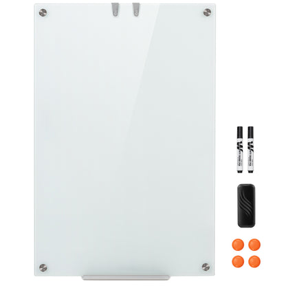 36 x 24 Inches Glass Whiteboard with Eraser and Removable Tray Home Office at Gallery Canada