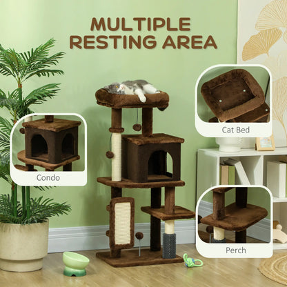 41" Cat Tree with Scratching Posts, Bed, Condo & Toys Multi-Level Cat Towers at Gallery Canada